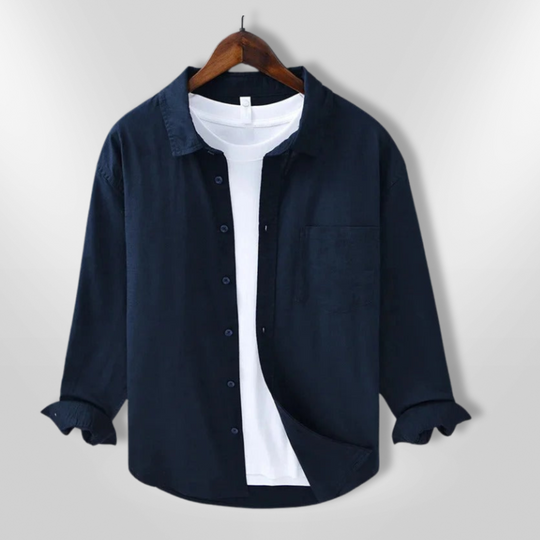 Herre Chemise Avslappet Lett Stoff 9