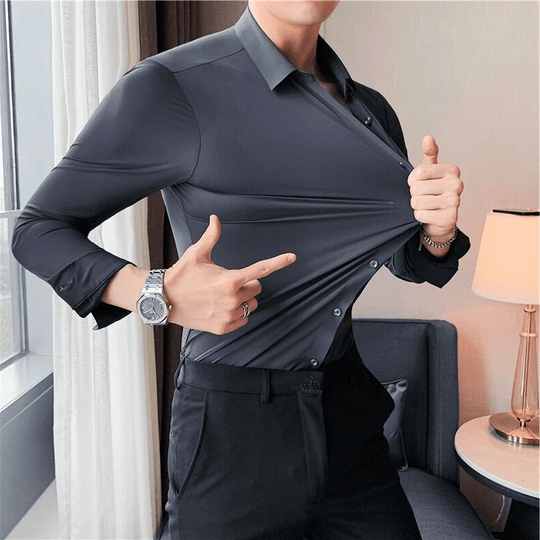 Herre Chemise Moderne Stretch Stoff 3