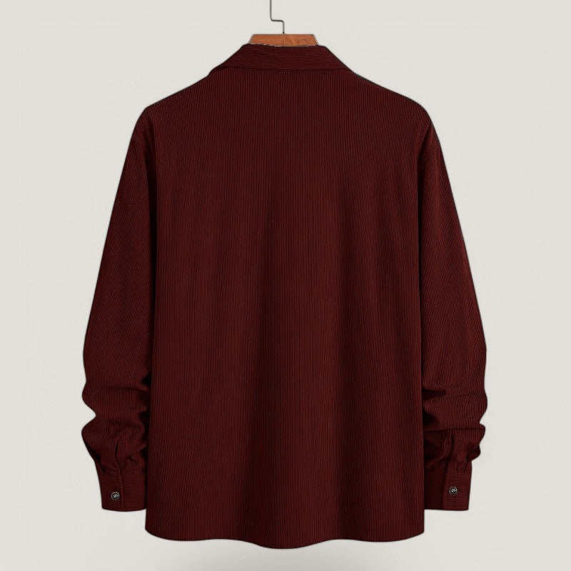 Herre Chemise Veste i Velours Côtelé 3