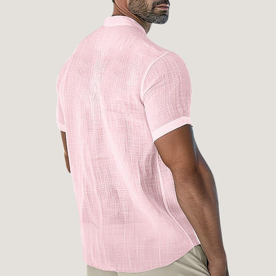 Herre Chemise i Lett Rayon med V-hals 3
