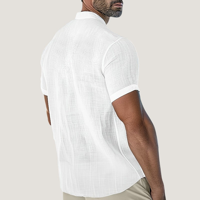 Herre Chemise i Lett Rayon med V-hals 4