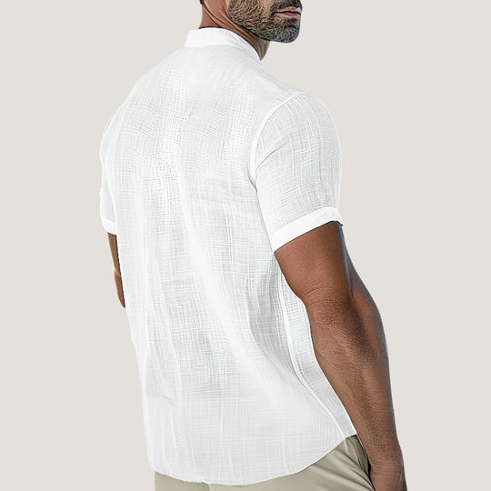 Herre Chemise i Lett Rayon med V-hals 4