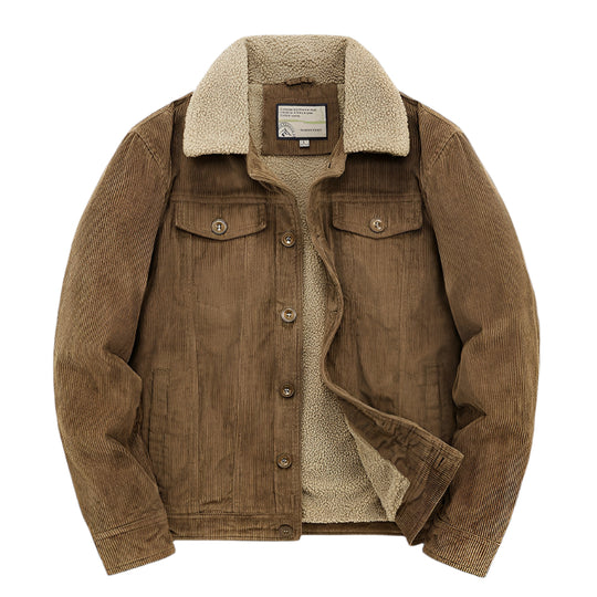 Herre Corduroy Jakke med Padded Innside 0