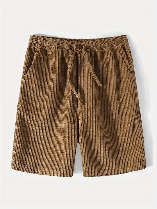 Herre Corduroy Sett Skjorte og Shorts 4