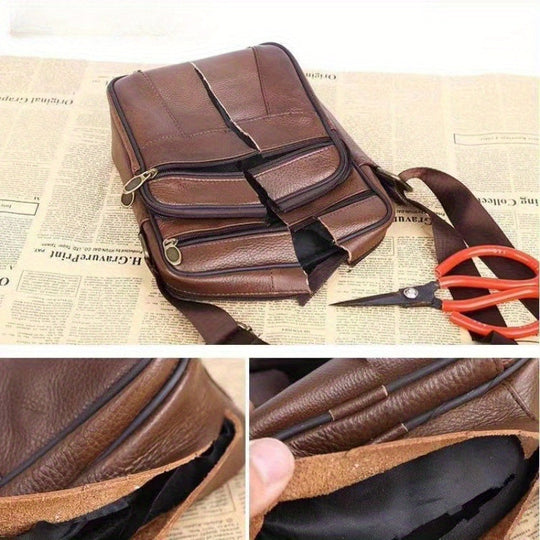 Herre Crossbody Veske Skinn 4