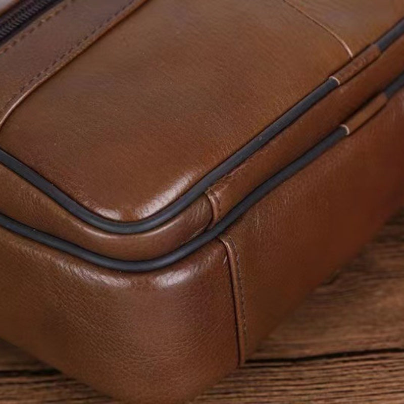 Herre Crossbody Veske Skinn 6