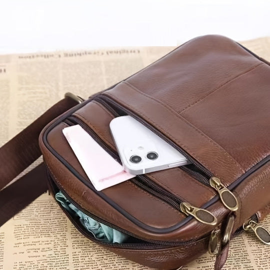 Herre Crossbody Veske Skinn 7