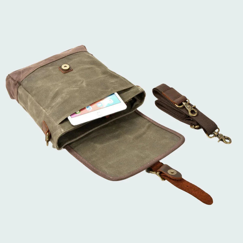Herre Crossbody Veske Vintage Stil Med Justerbar Skulderrem 5
