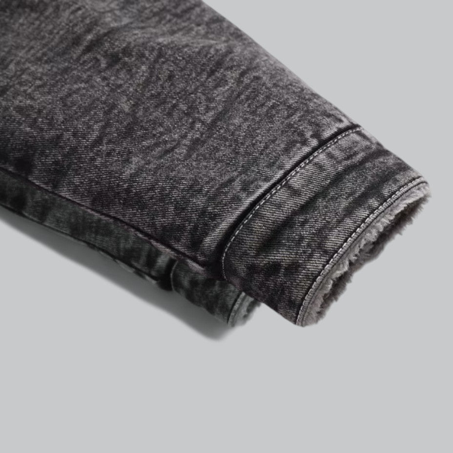 Herre Denimjakke Fleecefôret 4