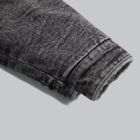 Herre Denimjakke Fleecefôret 4