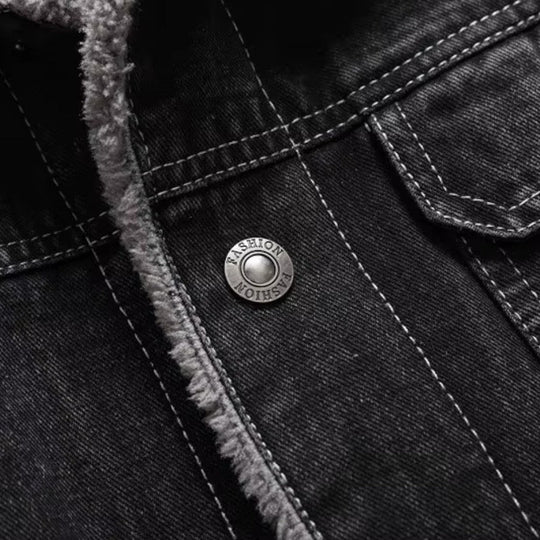 Herre Denimjakke Fleecefôret 5