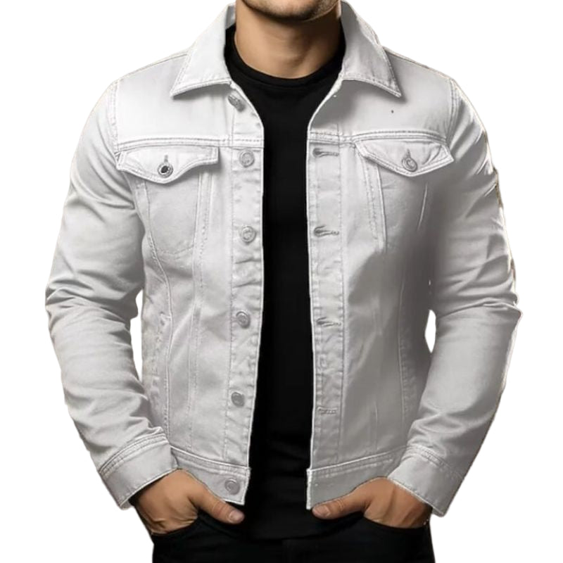 Herre Denimjakke Moderne Passform Vintage-Inspirert 0