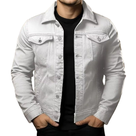 Herre Denimjakke Moderne Passform Vintage-Inspirert 0