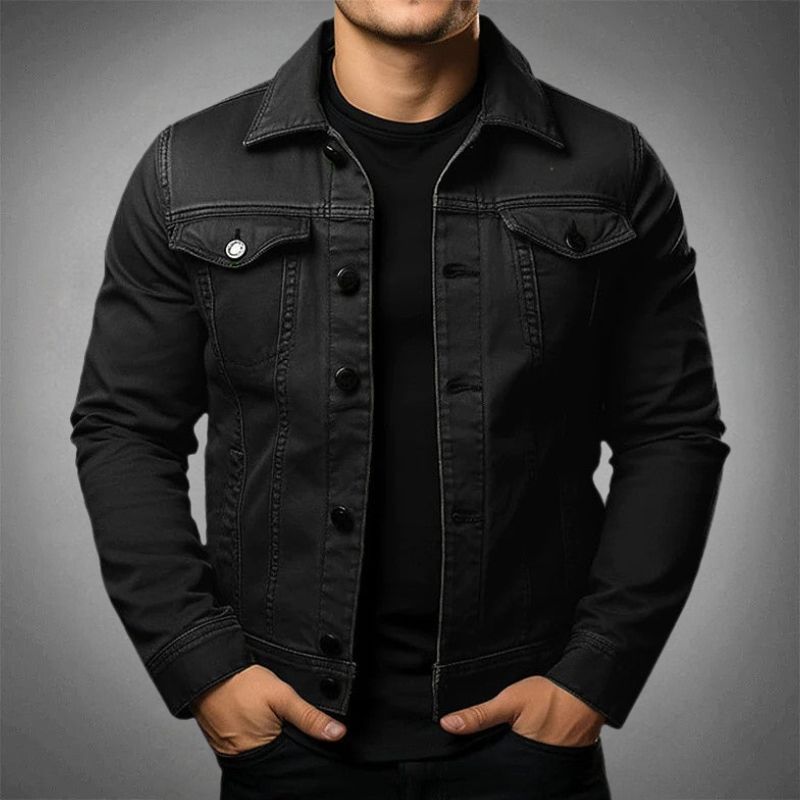 Herre Denimjakke Moderne Passform Vintage-Inspirert 2