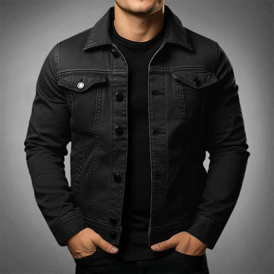 Herre Denimjakke Moderne Passform Vintage-Inspirert 2