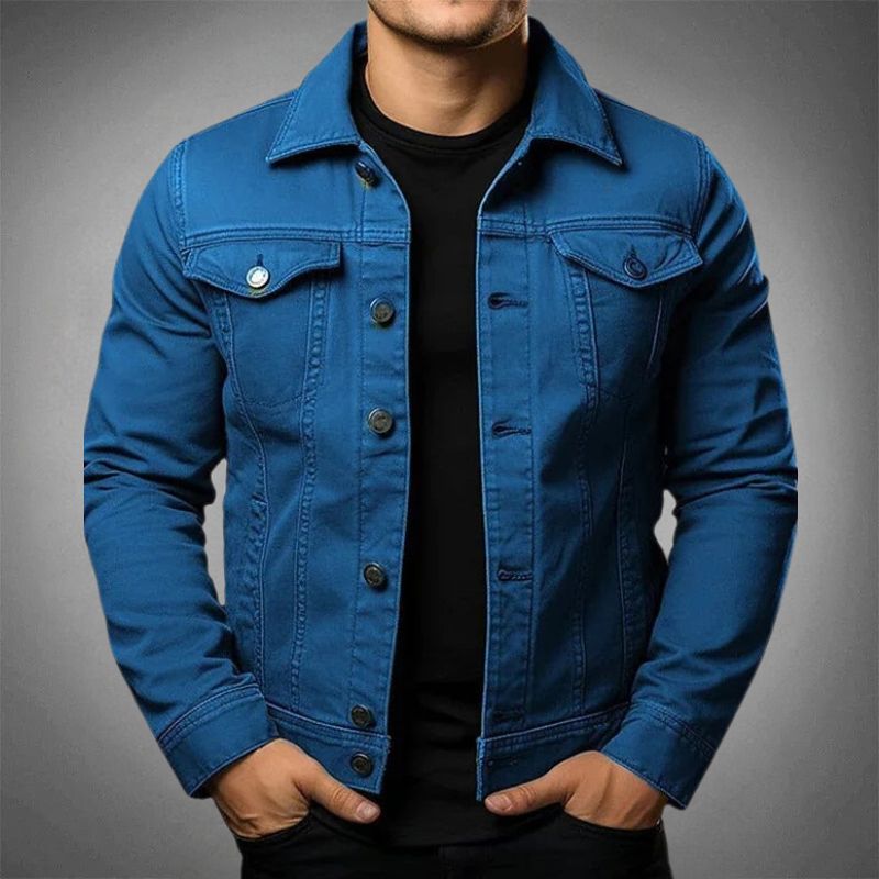 Herre Denimjakke Moderne Passform Vintage-Inspirert 3