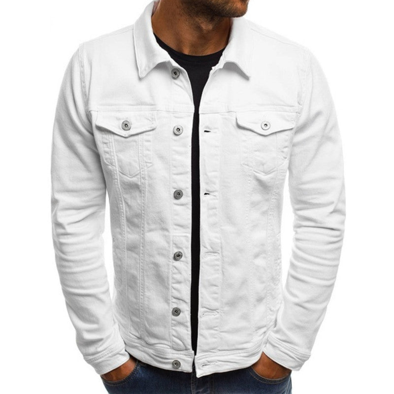 Herre Denimjakke Regular Fit med Knapper 0