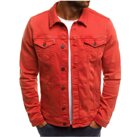Herre Denimjakke Regular Fit med Knapper 1