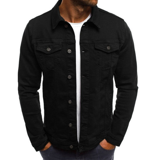 Herre Denimjakke Regular Fit med Knapper 2