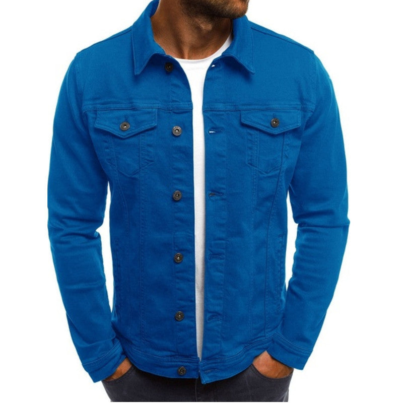 Herre Denimjakke Regular Fit med Knapper 3