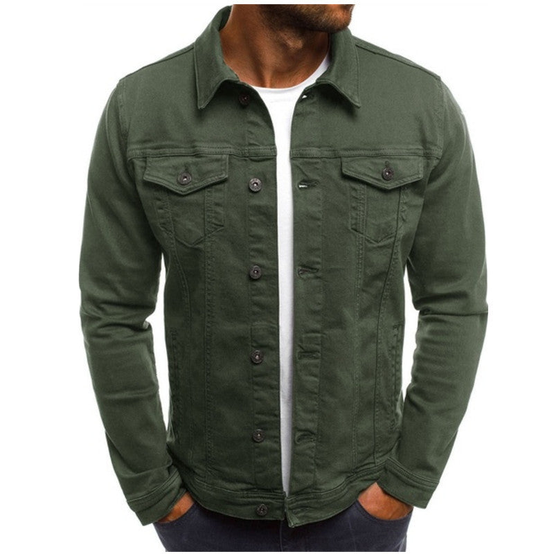 Herre Denimjakke Regular Fit med Knapper 5