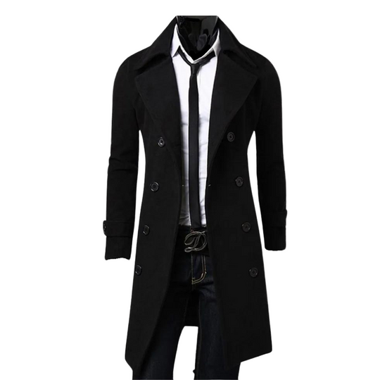 Herre Dobbeltradet Trenchcoat Stilren 0