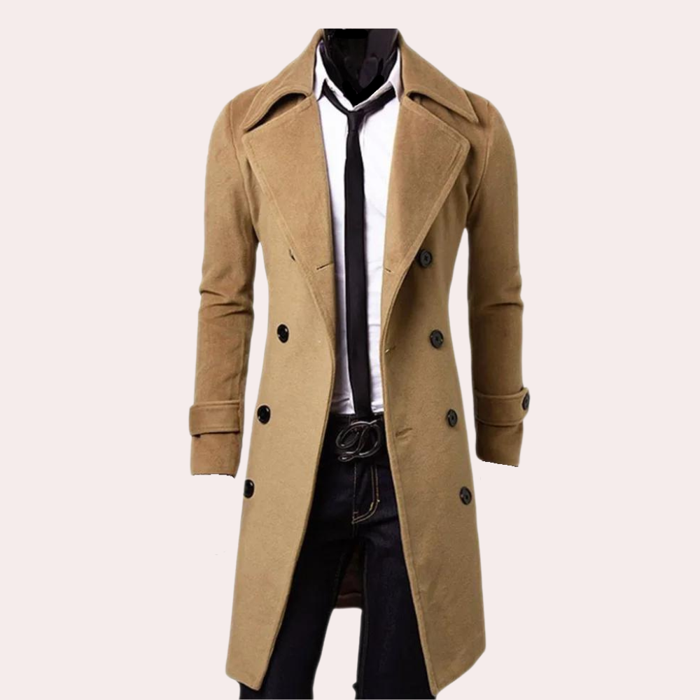 Herre Dobbeltradet Trenchcoat Stilren 3
