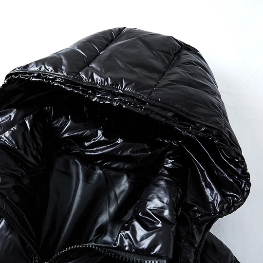 Herre Down Jacket Med Justerbar Hette 2