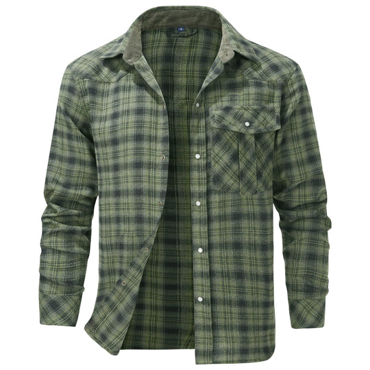 Herre Flanellskjorte Klassisk Design 6