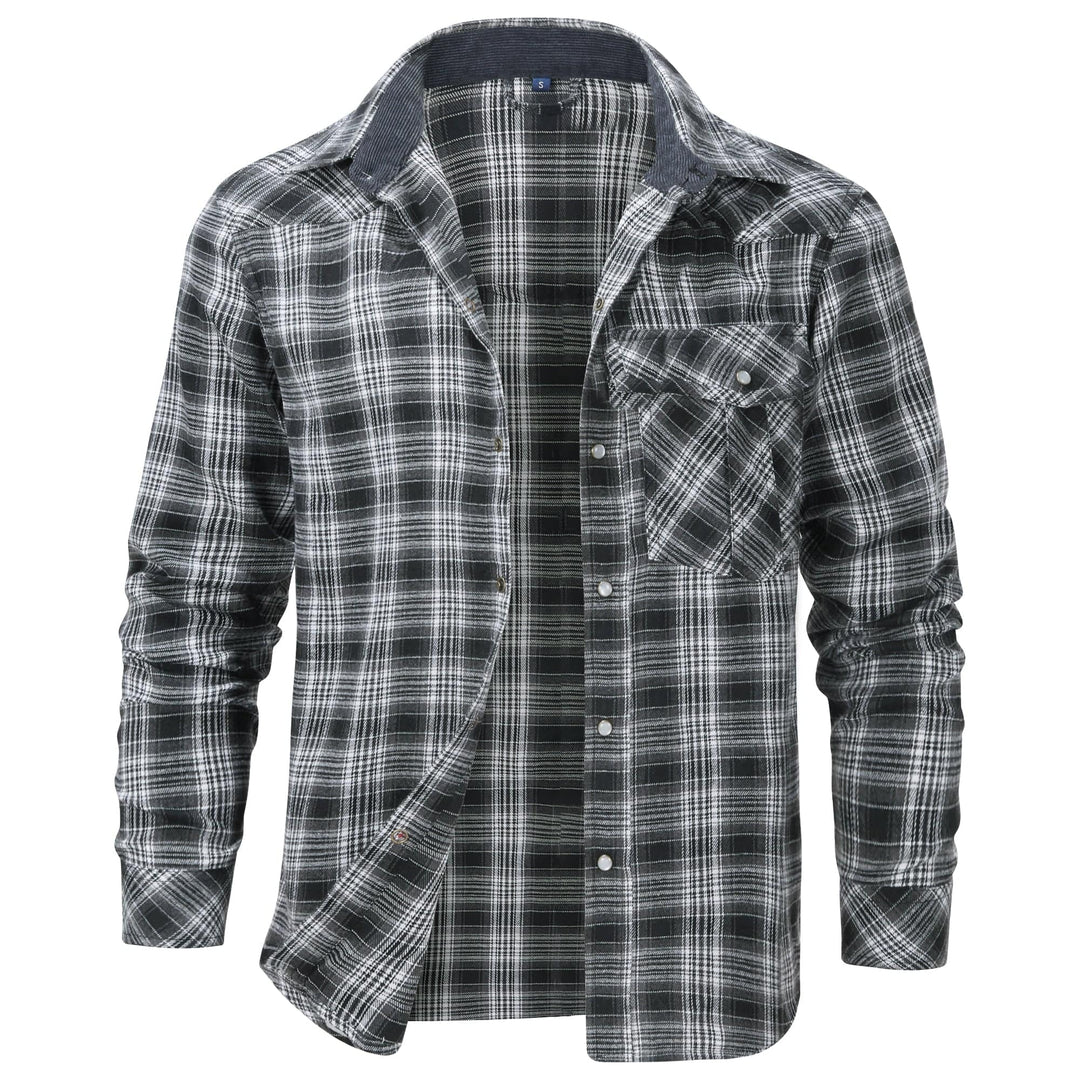 Herre Flanellskjorte Klassisk Design 8