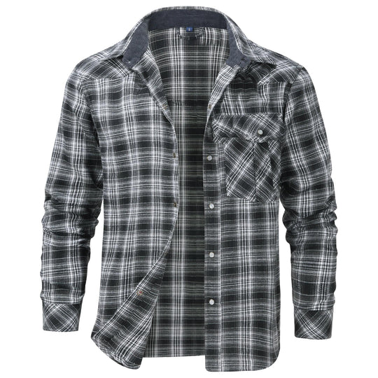 Herre Flanellskjorte Klassisk Design 8