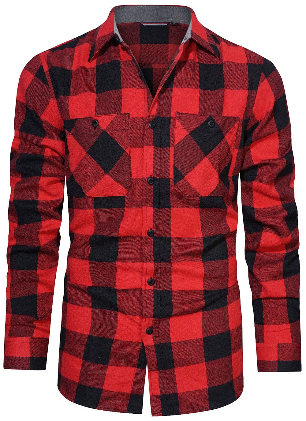 Herre Flanellskjorte Langermet Klassisk Design 0