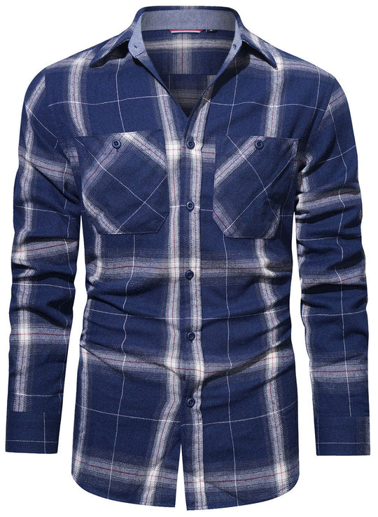 Herre Flanellskjorte Langermet Klassisk Design 2