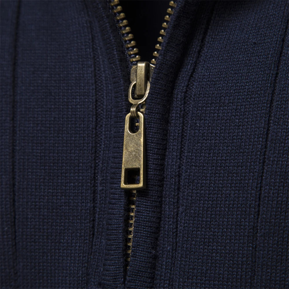 Herre Genser Half Zip Kattun med Ståkrage for Høst og Vinter 3