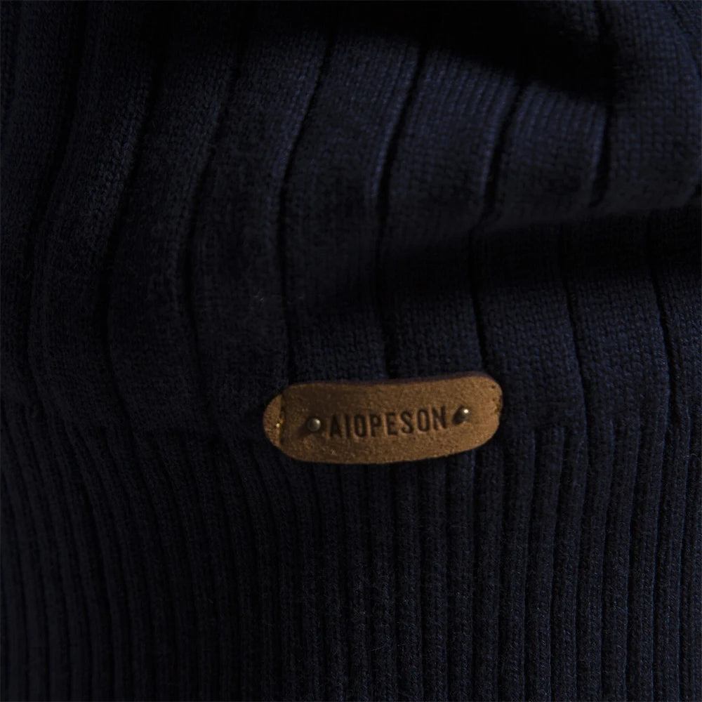 Herre Genser Half Zip Kattun med Ståkrage for Høst og Vinter 5