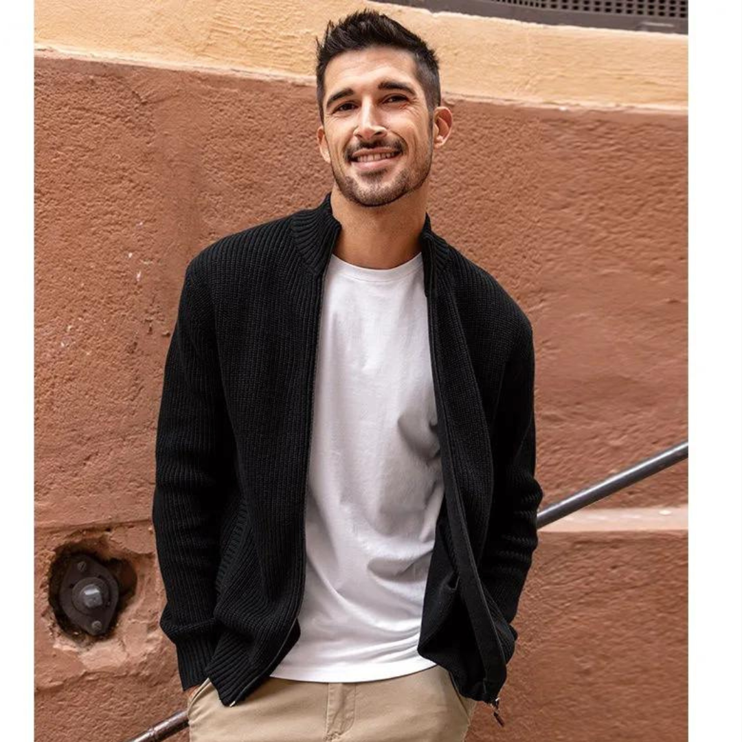 Herre Genser Half Zip Ribbet Design 2