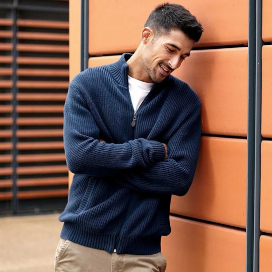 Herre Genser Half Zip Ribbet Design 3