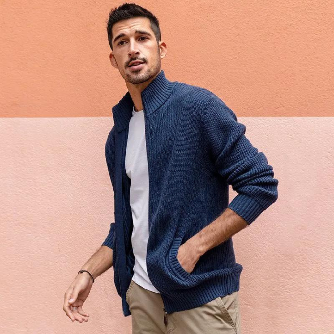 Herre Genser Half Zip Ribbet Design 8