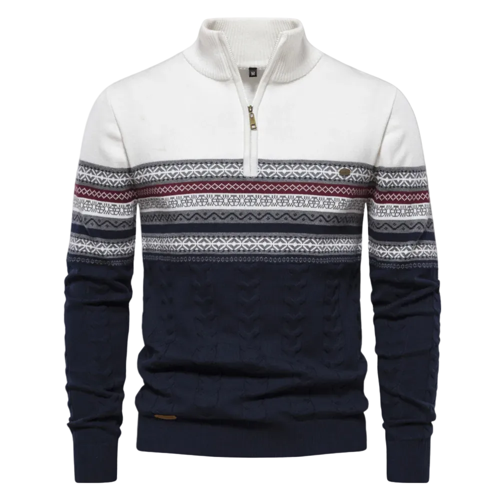 Herre Genser Half Zip med Stripete Design 0