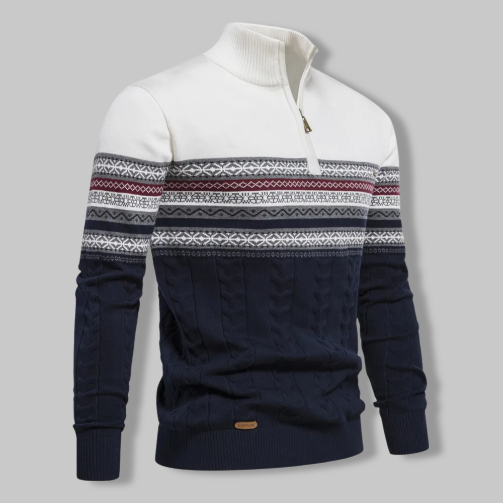 Herre Genser Half Zip med Stripete Design 2