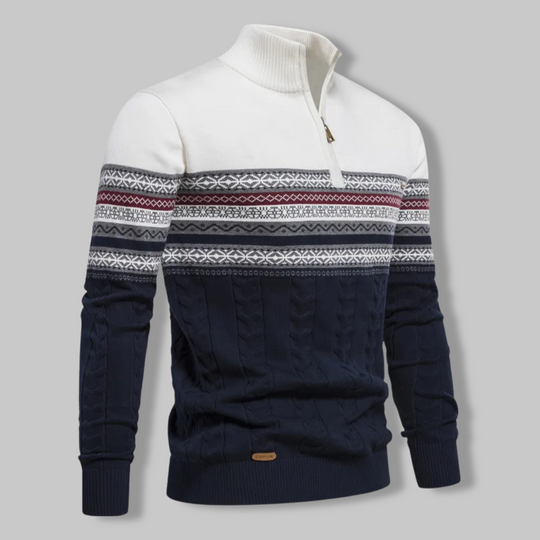 Herre Genser Half Zip med Stripete Design 2