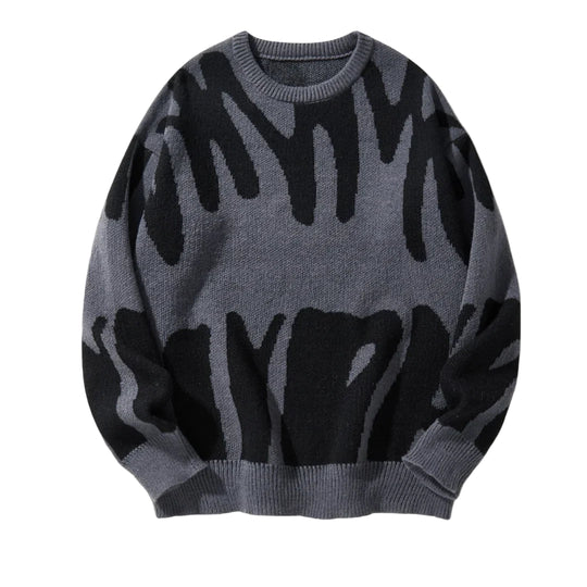 Herre Genser Strikket Med Grafisk Design 0