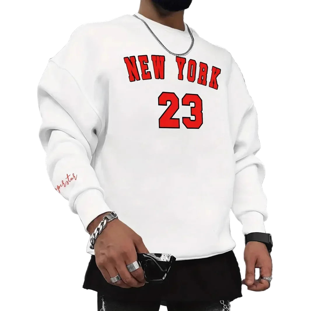 Herre Genser med Trykk Uformell Stil 0