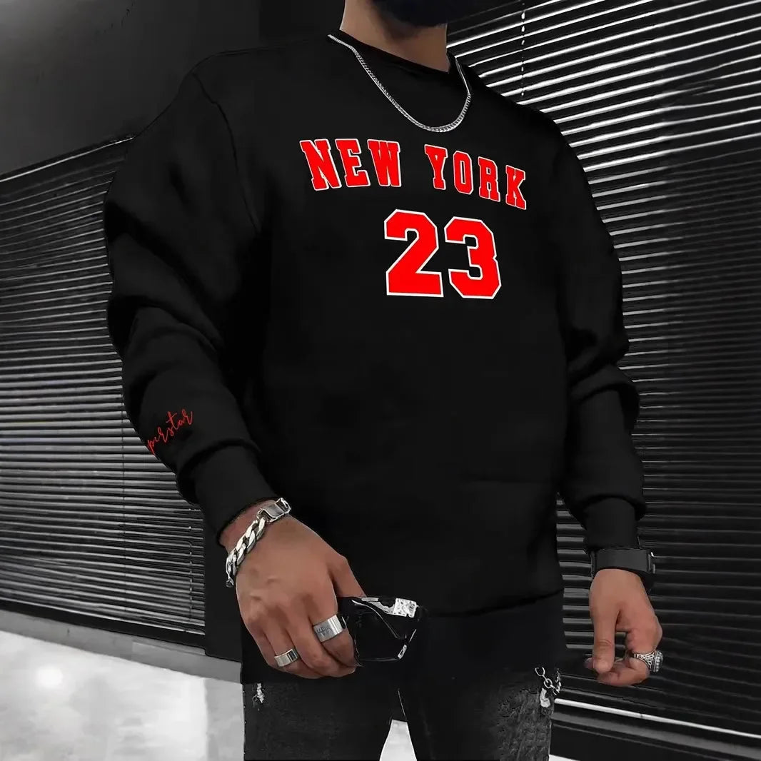 Herre Genser med Trykk Uformell Stil 1