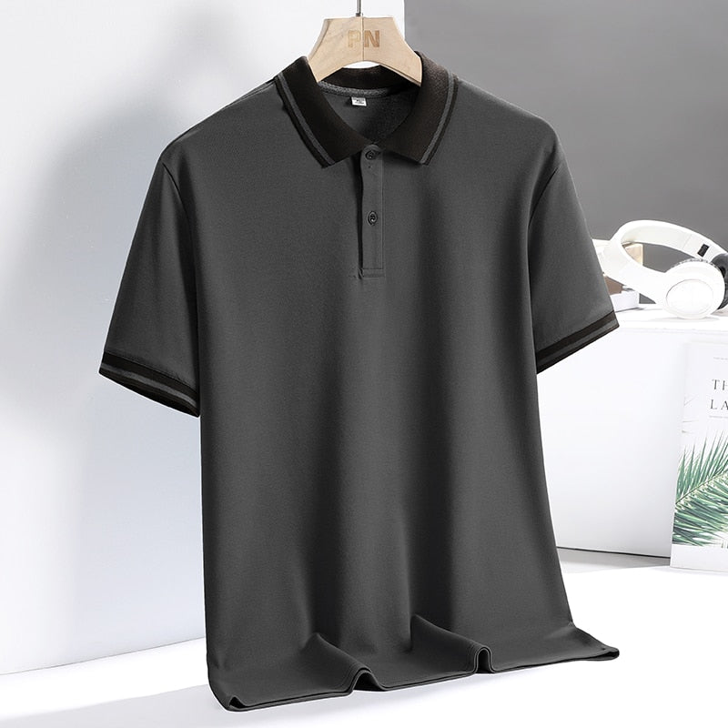 Herre Golf Polo Sporty Design Pustende Stoff 3