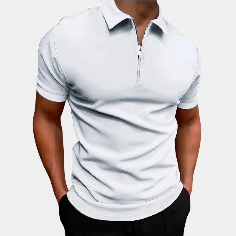 Herre Golfskjorte Med Glidelås Elastisk Polyester 2