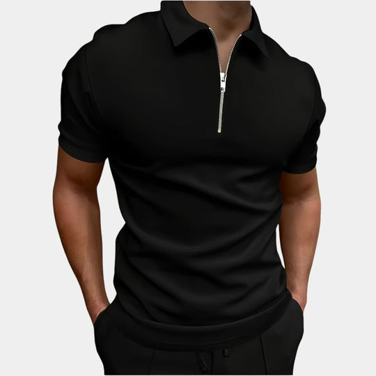 Herre Golfskjorte Med Glidelås Elastisk Polyester 5