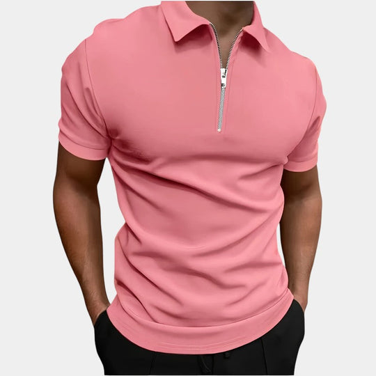 Herre Golfskjorte Med Glidelås Elastisk Polyester 7