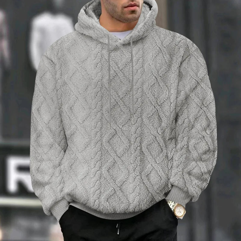 Herre Hettegenser Dobbelsidig Fløyel Jacquard Pullover 7