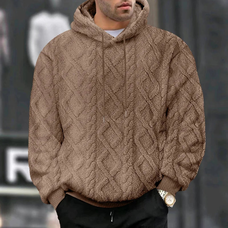 Herre Hettegenser Dobbelsidig Fløyel Jacquard Pullover 9